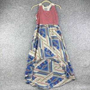 Tween Diva Dress Girls 14 Colorful Mixed Media High Low Racerback Sheer Boho